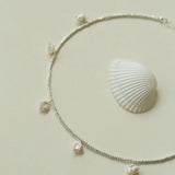 Elegant Silver Beads Pearl Pendant Necklace gembea jewelry