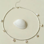 Elegant Silver Beads Pearl Pendant Necklace gembea jewelry