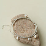 Elegant Silver Beads Pearl Pendant Necklace gembea jewelry