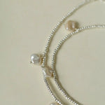 Elegant Silver Beads Pearl Pendant Necklace gembea jewelry
