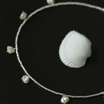 Elegant Silver Beads Pearl Pendant Necklace gembea jewelry