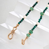 Emerald Green Jadeite Peacock Pearl Necklace - Gembea Jewelry