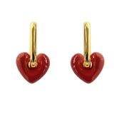 Enamel Red Blue Heart-shaped Hoop Earrings gembea jewelry