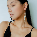 Extra Long Irregular Pearl Drop Earrings gembea jewelry