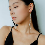Extra Long Irregular Pearl Drop Earrings gembea jewelry