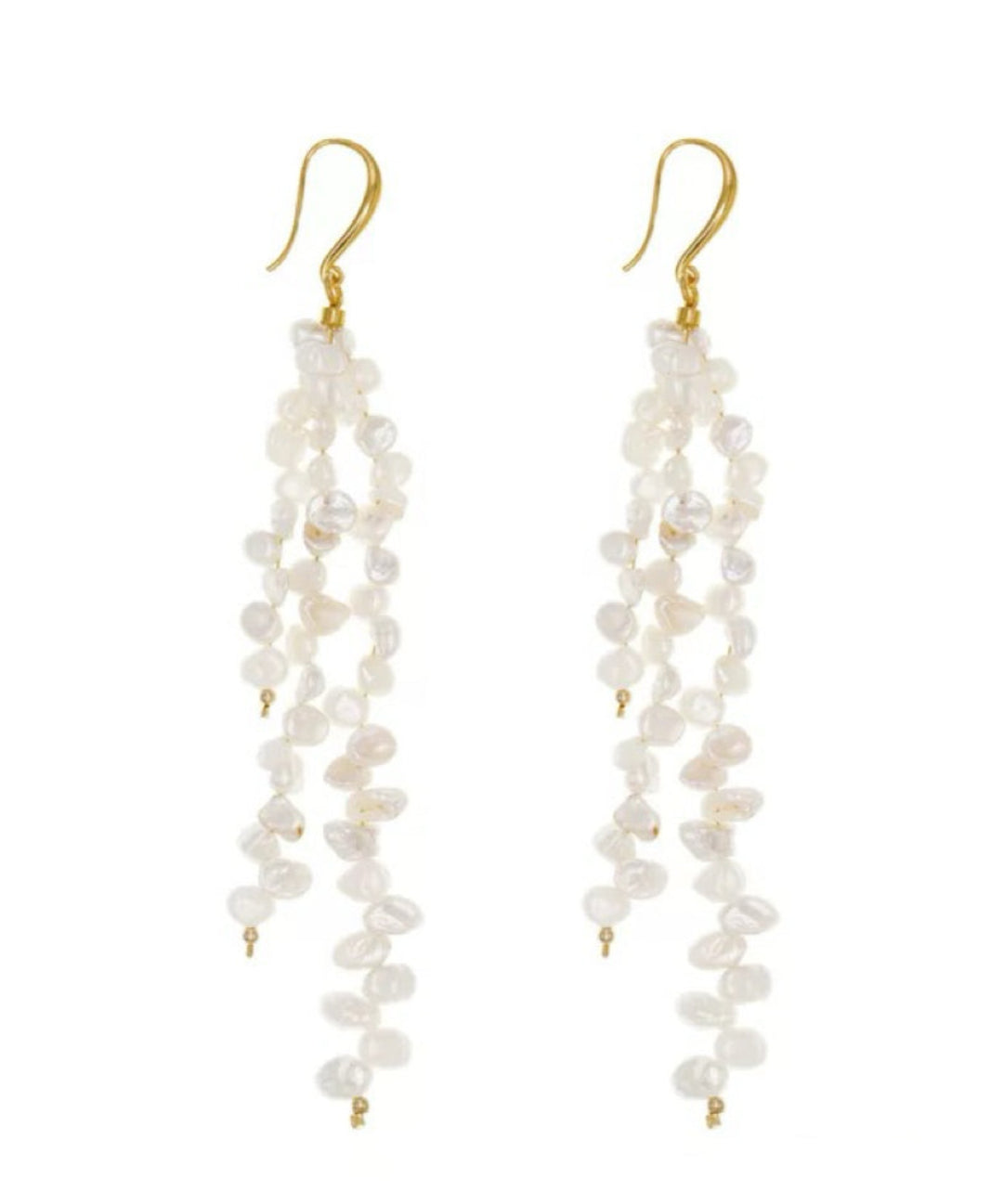 Extra Long Irregular Pearl Drop Earrings gembea jewelry