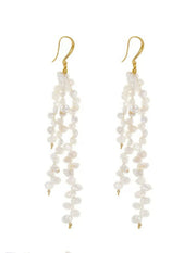 Extra Long Irregular Pearl Drop Earrings gembea jewelry