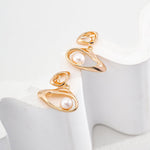 Eye Shaped Pearl Drop Earrings - Gembea Jewelry