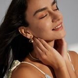 Eye Shaped Pearl Drop Earrings - Gembea Jewelry