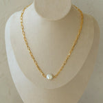 Overlay Natural Pearl Pendant Necklace