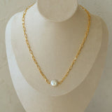 Overlay Natural Pearl Pendant Necklace