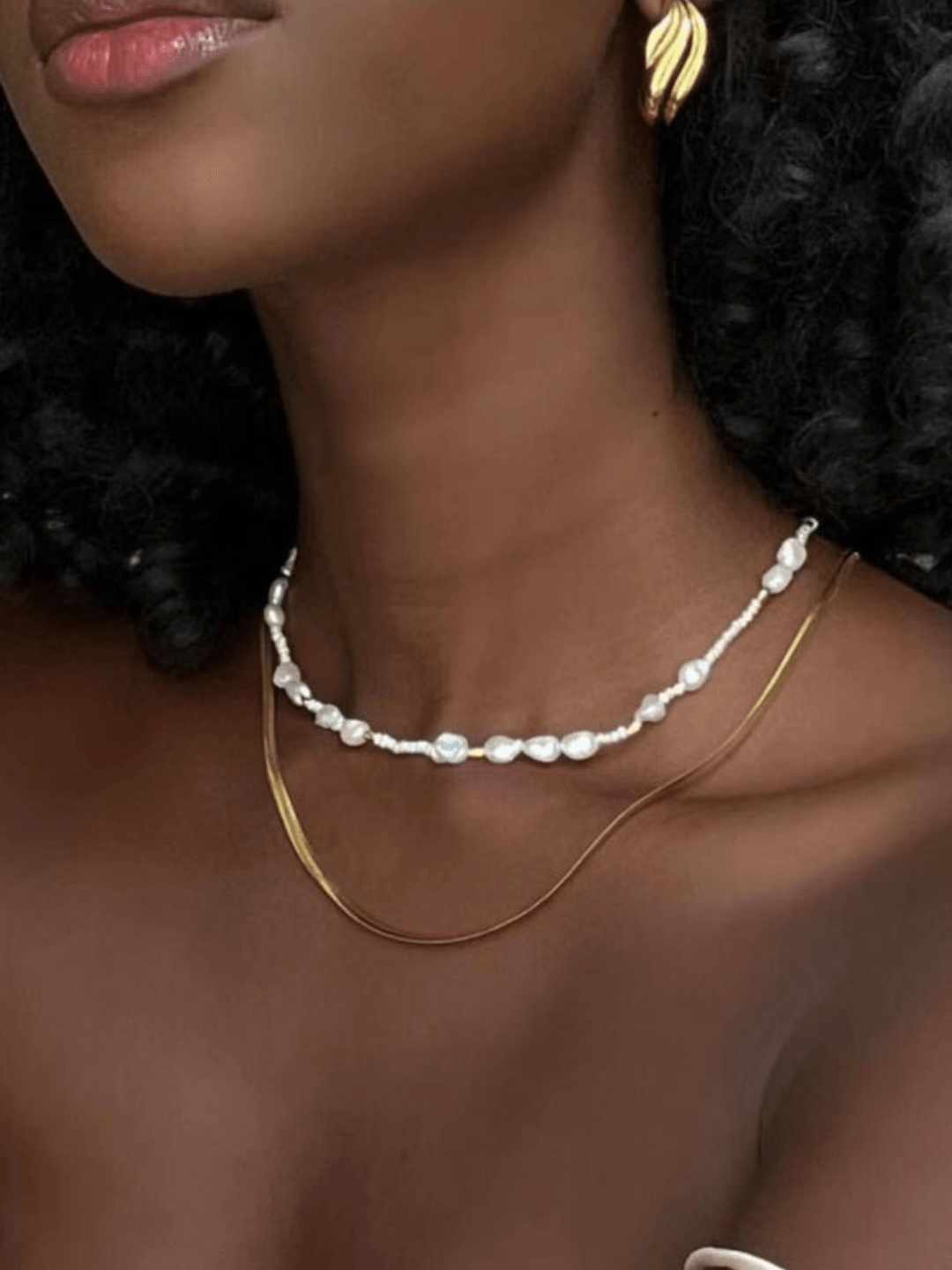 Simple Freshwater Rice Pearl Necklace - Gembea Jewelry