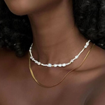 Simple Freshwater Rice Pearl Necklace