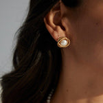 Fashion Spiral Pearl Stud Earrings Sale - Gembea Jewelry