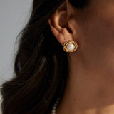 Fashion Spiral Pearl Stud Earrings Sale - Gembea Jewelry