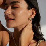 Fashion Spiral Pearl Stud Earrings Sale - Gembea Jewelry
