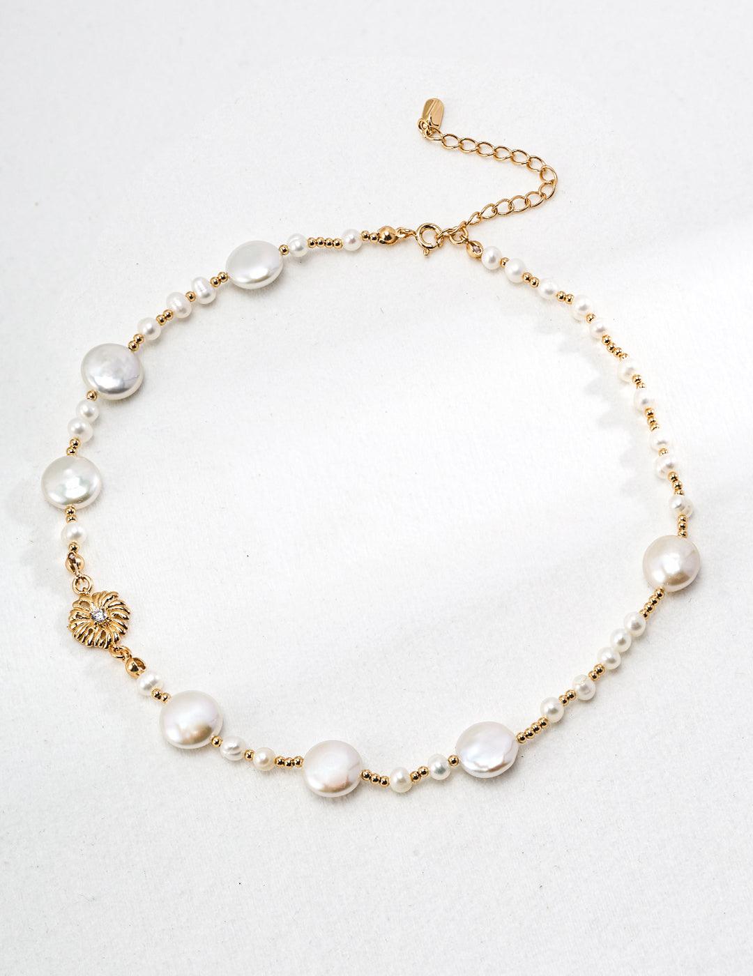 Flat Freshwater Pearl Chain Necklaces - Gembea Jewelry