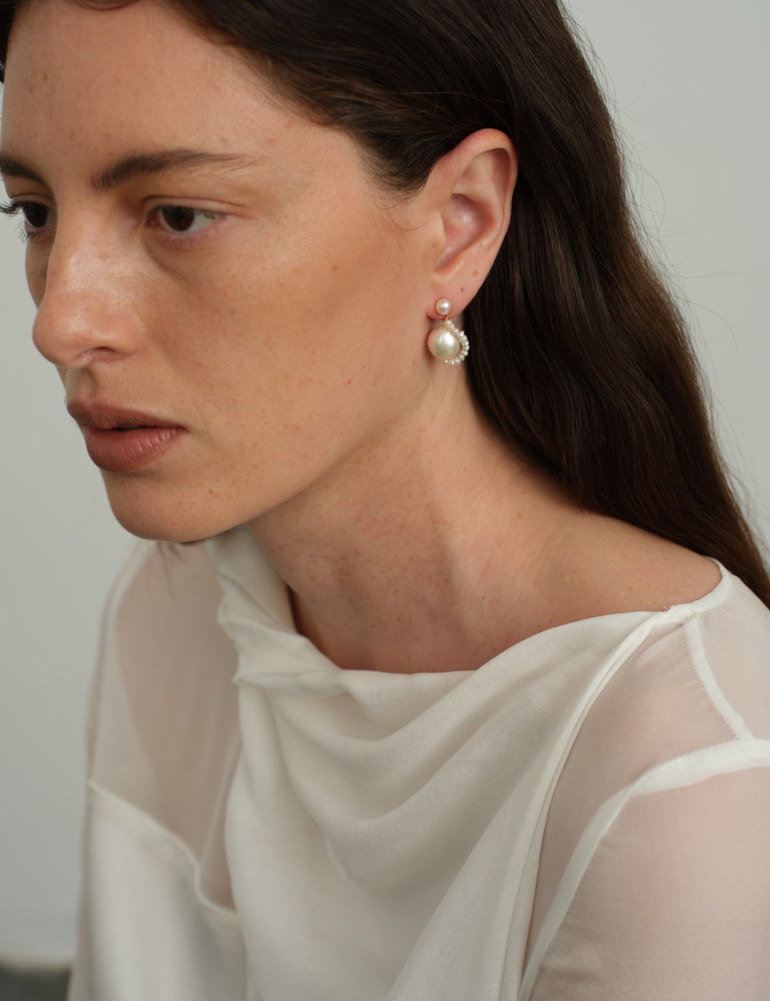 Florence Tiny Freshwater Pearl Drop Earrings gembea jewelry