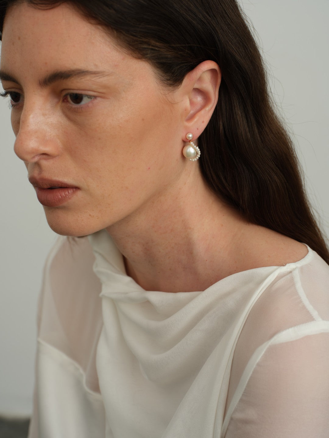 Florence Tiny Freshwater Pearl Drop Earrings gembea jewelry