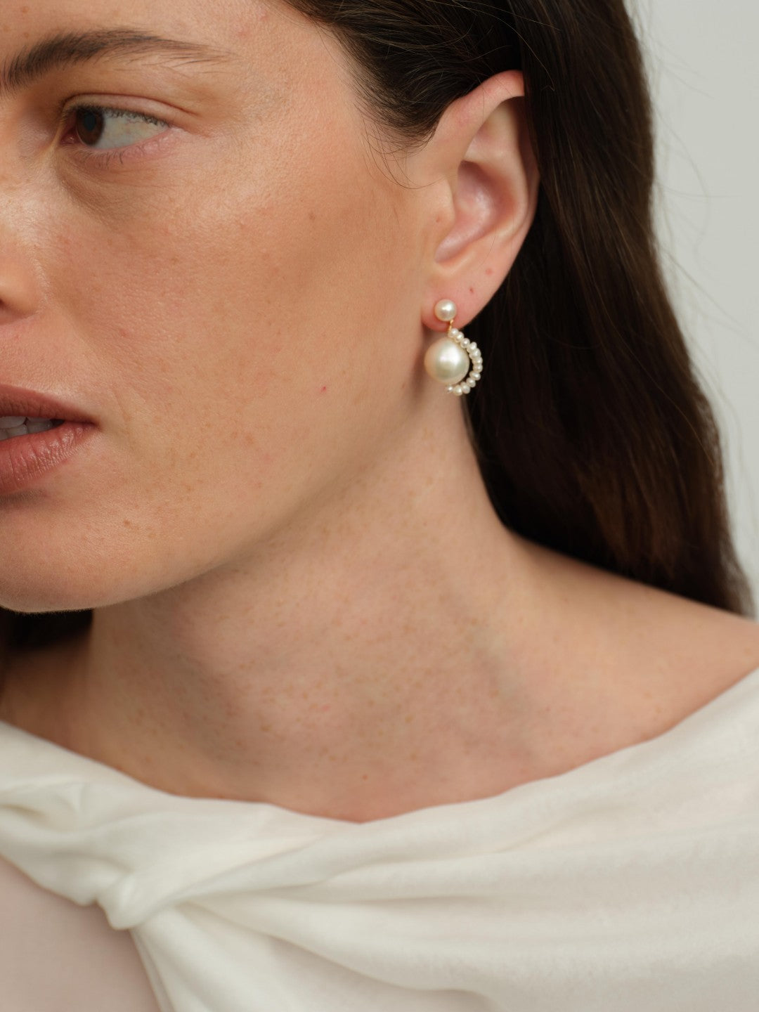 Florence Tiny Freshwater Pearl Drop Earrings gembea jewelry