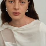 Florence Tiny Freshwater Pearl Drop Earrings gembea jewelry