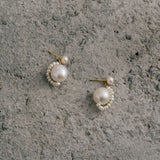 Florence Tiny Freshwater Pearl Drop Earrings gembea jewelry