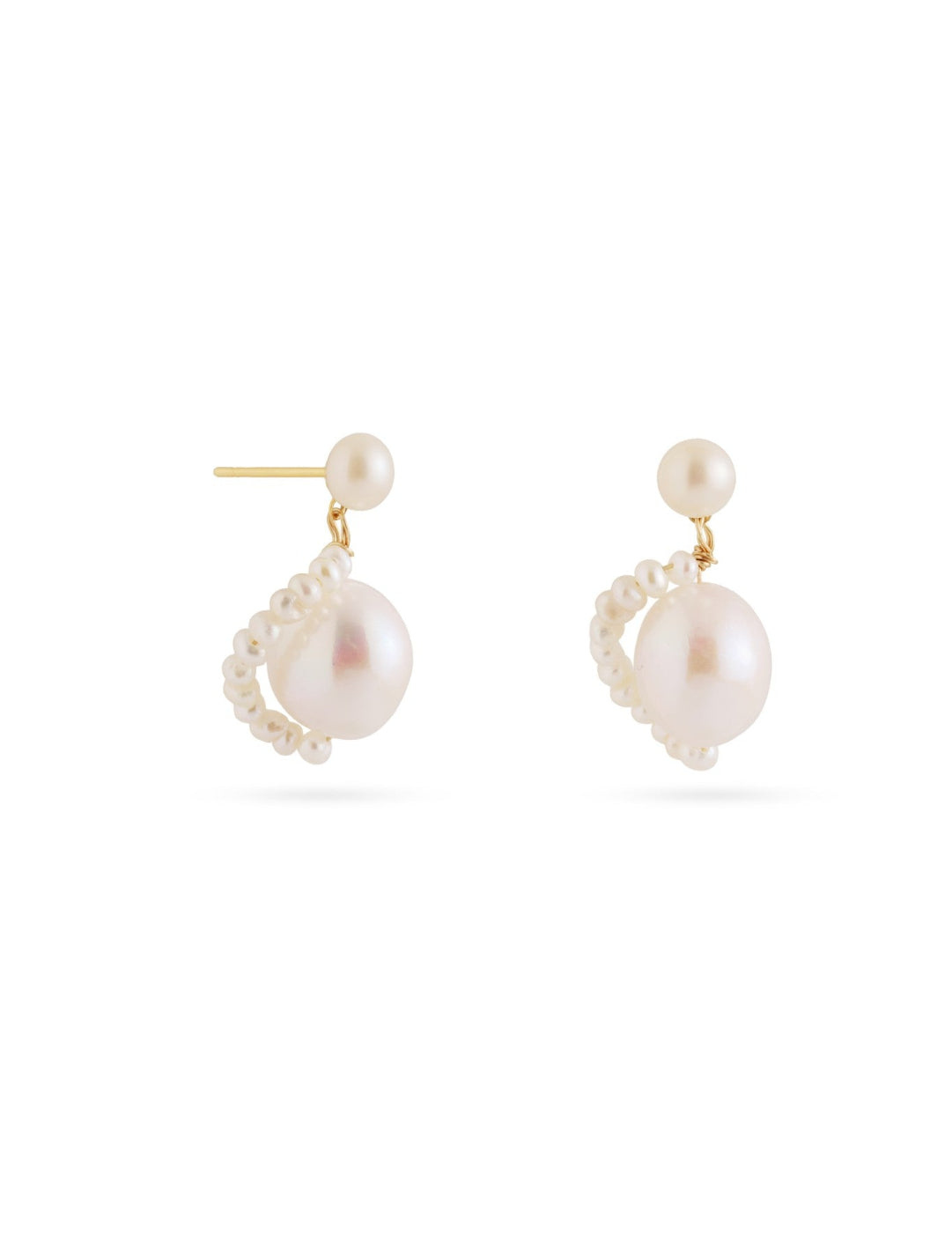 Florence Tiny Freshwater Pearl Drop Earrings gembea jewelry