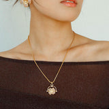 Four Leaf Clover Black Agate Crystal Necklaces - Gembea Jewelry