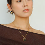 Four Leaf Clover Black Agate Crystal Necklaces - Gembea Jewelry