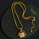 Four Leaf Clover Black Agate Crystal Necklaces - Gembea Jewelry