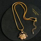 Four Leaf Clover Black Agate Crystal Necklaces - Gembea Jewelry