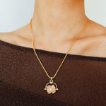 Four Leaf Clover Black Agate Crystal Necklaces - Gembea Jewelry