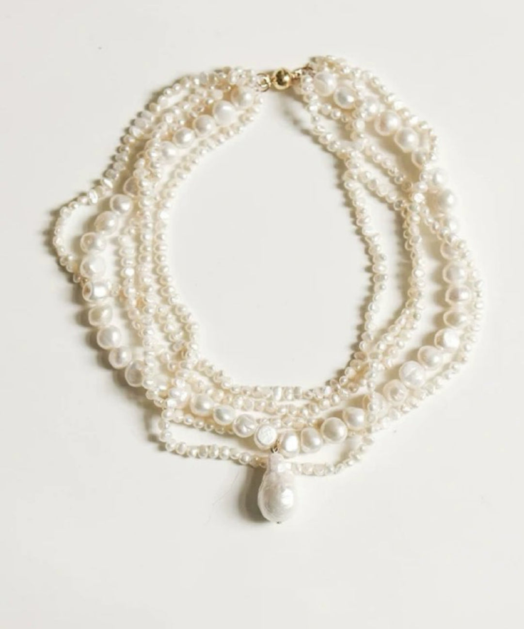 French Style Natural Baroque Pearl Multilayer Necklace gembea jewelry