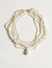 French Style Natural Baroque Pearl Multilayer Necklace gembea jewelry