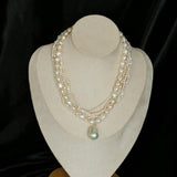 French Style Natural Pearl Baroque Multilayer Necklace - Gembea Jewelry