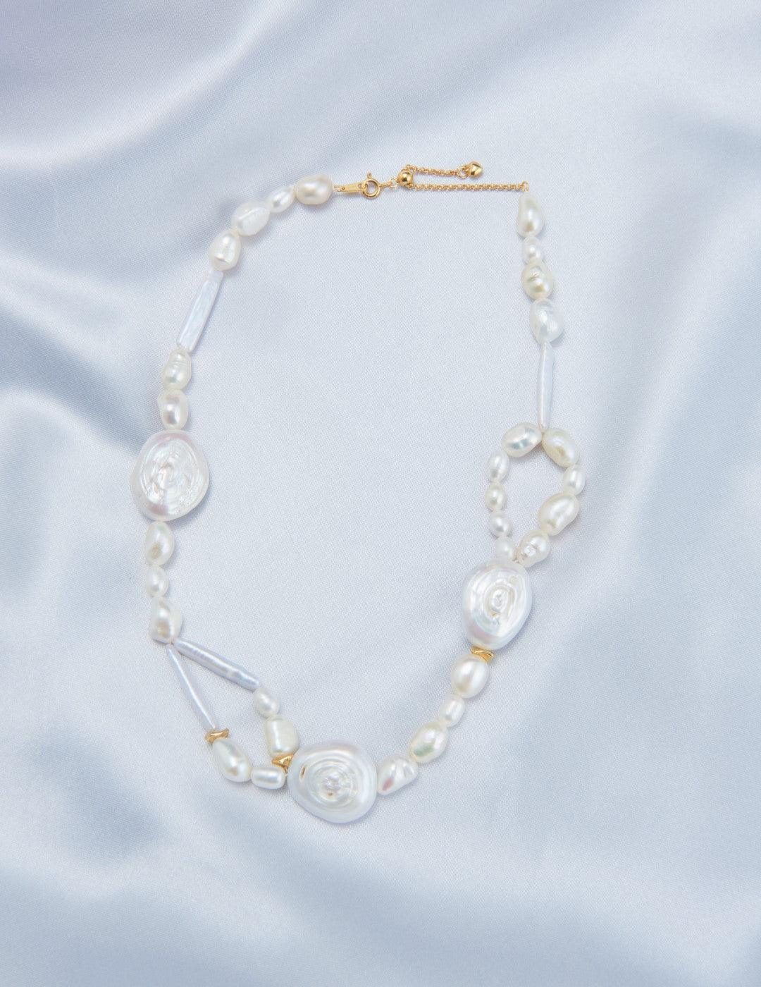 French Style Round Baroque Pearl Choker Necklace - Gembea Jewelry
