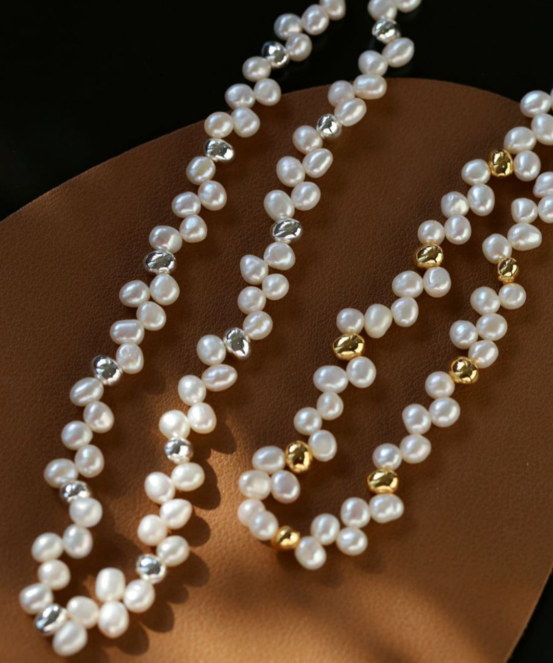 French Wheat Elegance Pearl Necklace gembea jewelry