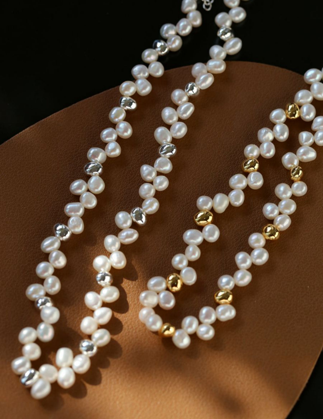 French Wheat Elegance Pearl Necklace gembea jewelry