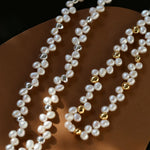 French Wheat Elegance Pearl Necklace gembea jewelry