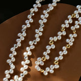 French Wheat Elegance Pearl Necklace gembea jewelry