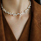 French Wheat Elegance Pearl Necklace gembea jewelry