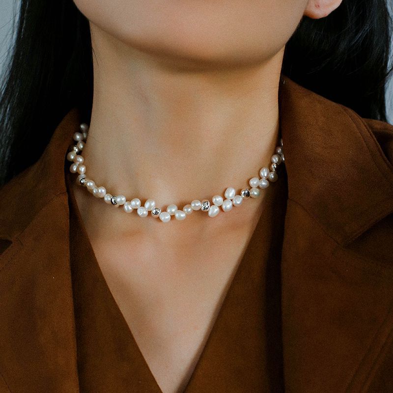 French Wheat Elegance Pearl Necklace gembea jewelry