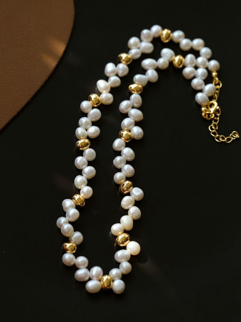French Wheat Elegance Pearl Necklace gembea jewelry