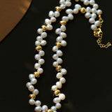 French Wheat Elegance Pearl Necklace gembea jewelry