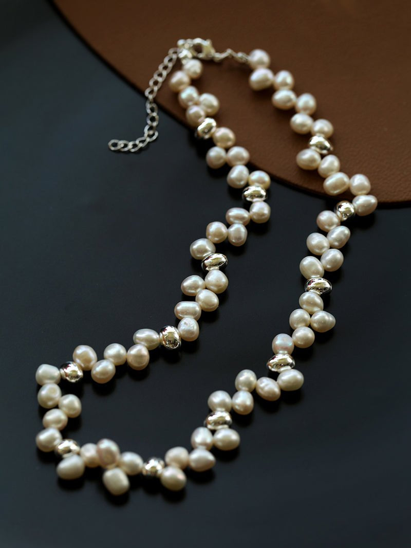 French Wheat Elegance Pearl Necklace gembea jewelry