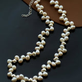 French Wheat Elegance Pearl Necklace gembea jewelry