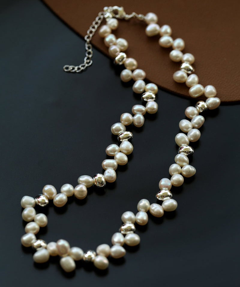 French Wheat Elegance Pearl Necklace gembea jewelry