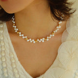 French Wheat Elegance Pearl Necklace gembea jewelry