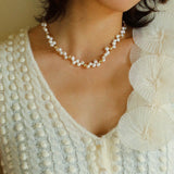 French Wheat Elegance Pearl Necklace gembea jewelry
