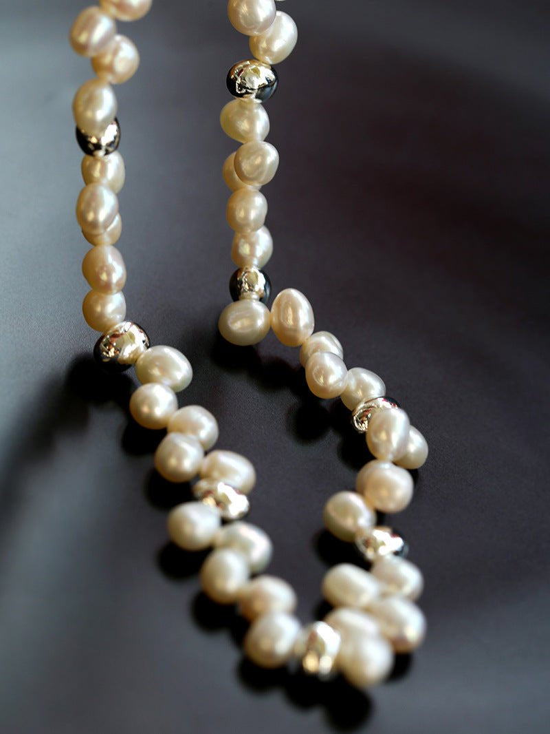 French Wheat Elegance Pearl Necklace gembea jewelry